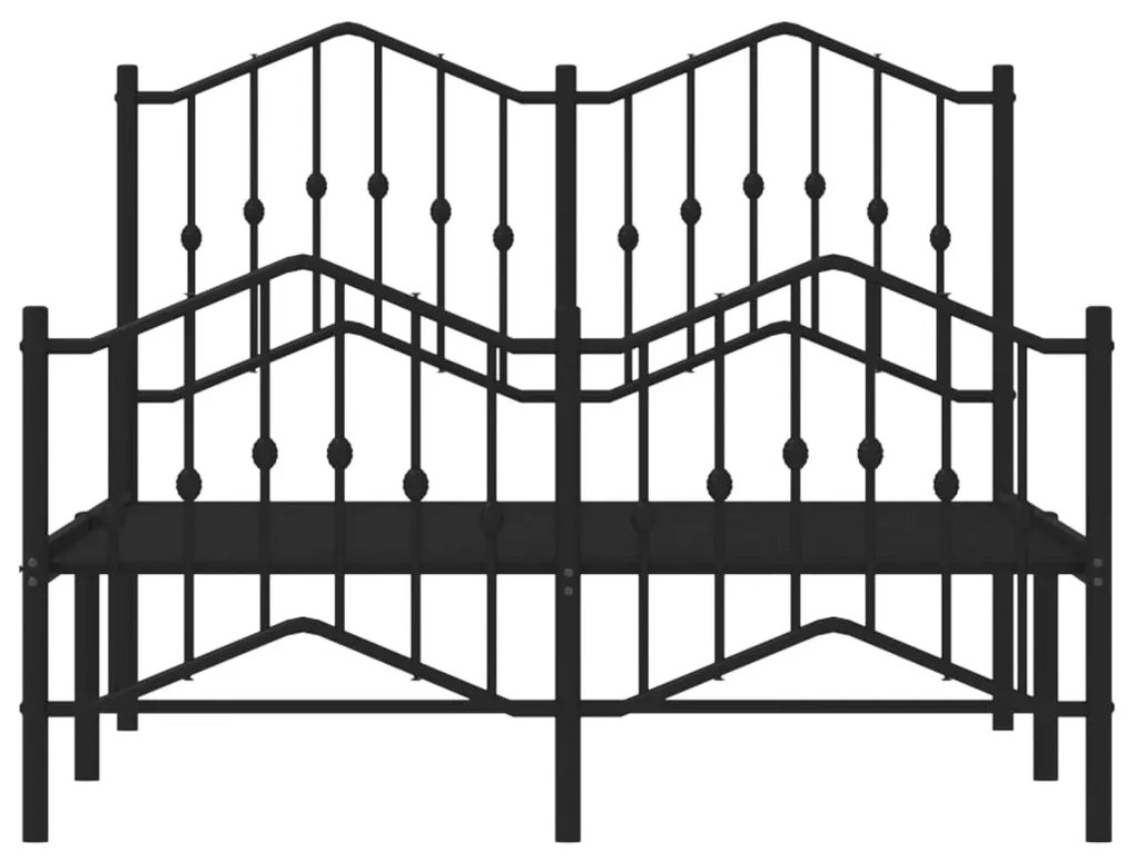 vidaXL Πλαίσιο Κρεβατιού με Κεφαλάρι/Ποδαρικό Μαύρο 120x200εκ. Μέταλλο