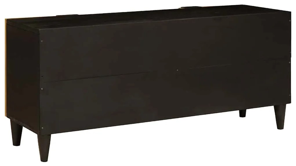 vidaXL Ντουλάπι TV Μαύρο και Χρυσό 105 x 33 x 46 εκ Μασίφ ξύλο μάνγκο