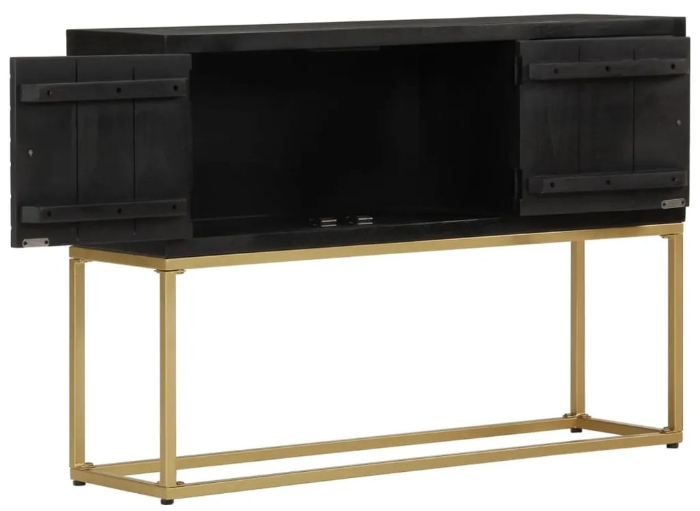 vidaXL Μπουφές Μαύρος και Χρυσός 110x30x75 εκ. από Μασίφ Ξύλο Μάνγκο