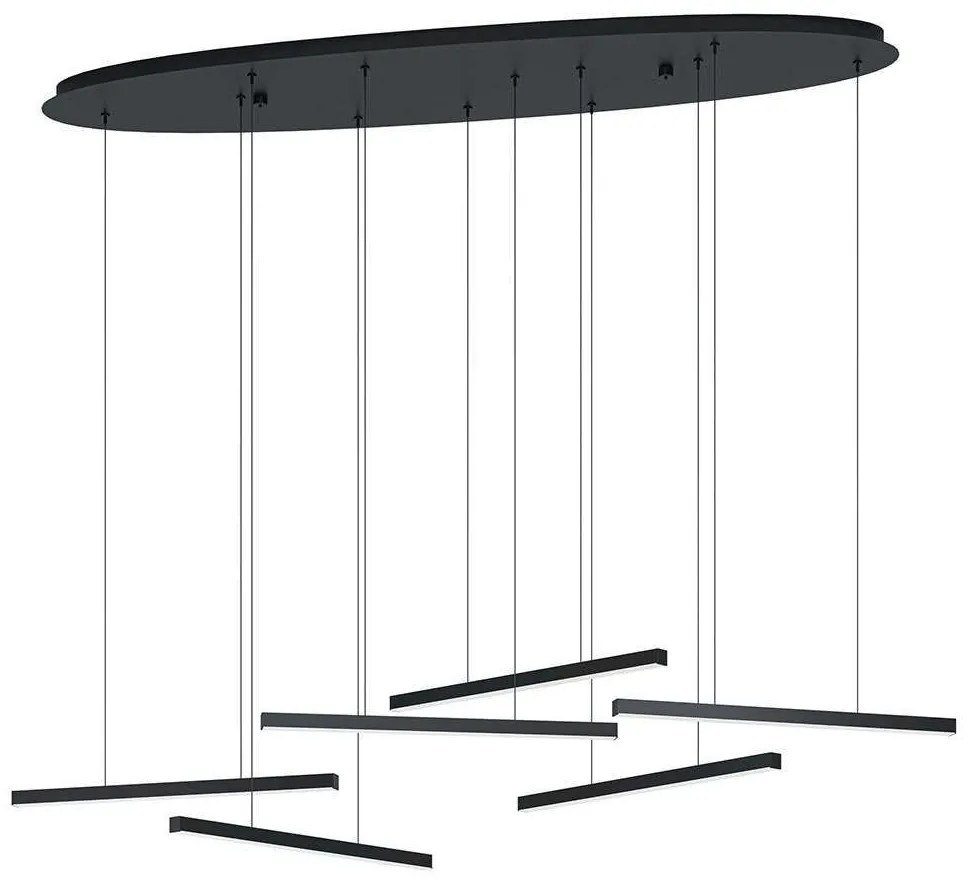 Φωτιστικό Οροφής Lindoza 39915 128,5x41x140cm Dim Led 6000lm 8,4W 3000K Black-White Eglo Steel,Plastic
