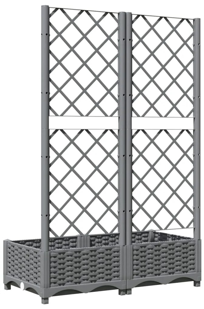 vidaXL Ζαρντινιέρα Κήπου με Καφασωτό Ανοιχτό Γκρι 80x40x121,5 εκ. PP