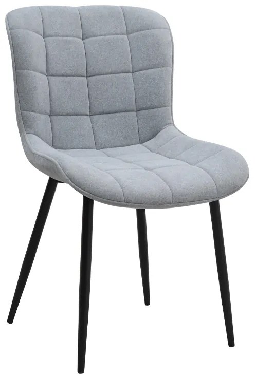 Καρέκλα τραπεζαρίας Chiara Megapap γκρι ύφασμα - μεταλλικό μαύρο πόδι 48x58x81εκ.