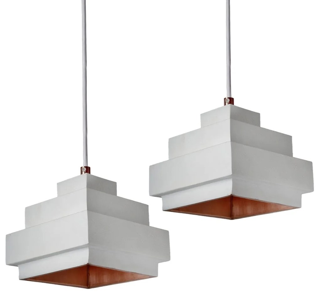 Ceiling Light S Line Κρεμαστό Lustre Σφυρήλατο Τετράγωνο Λευκό SS113-0091