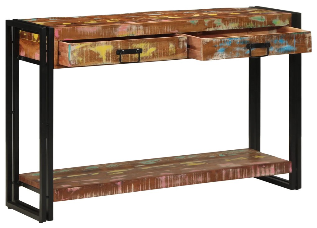 vidaXL Τραπέζι κονσόλας Πολύχρωμο 120x33x75 εκ. Μασίφ ανακυκλωμένο ξύλο