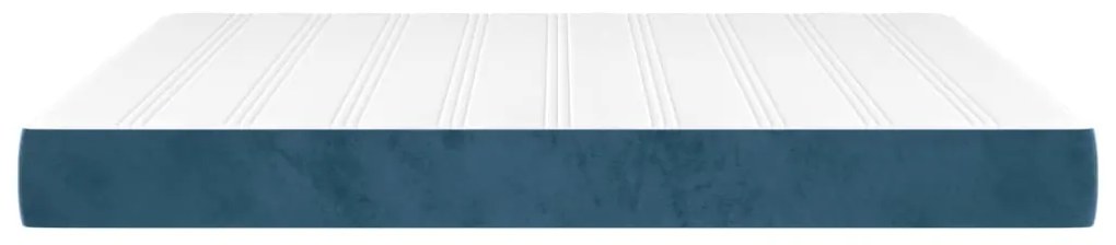 vidaXL Στρώμα με Pocket Springs Σκούρο Μπλε 160x200x20 εκ. Βελούδινο