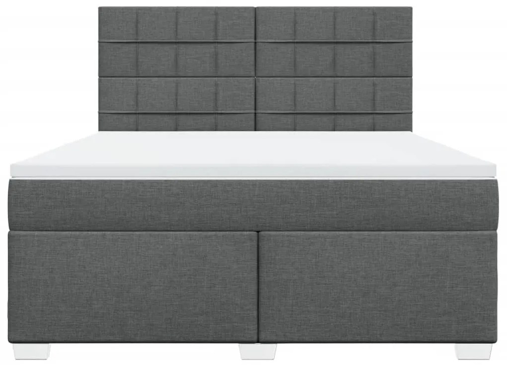 ΚΡΕΒΑΤΙ BOXSPRING ΜΕ ΣΤΡΩΜΑ ΣΚΟΥΡΟ ΓΚΡΙ 180X200 ΕΚ ΥΦΑΣΜΑΤΙΝ 3290568