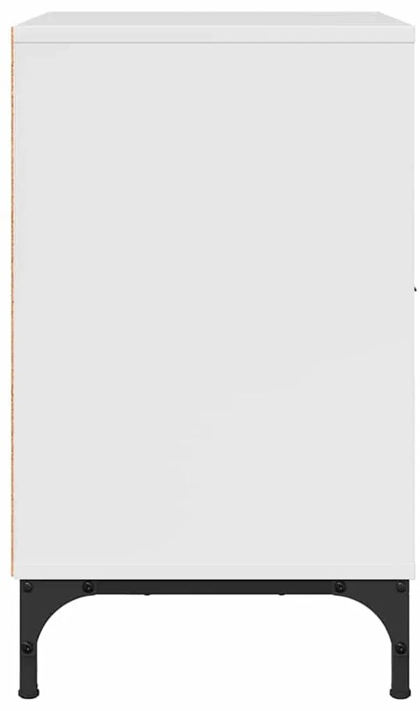 vidaXL Κομοδίνα με συρτάρι 2 pcs Γυαλιστερό λευκό 49 x 36 x 61 εκ