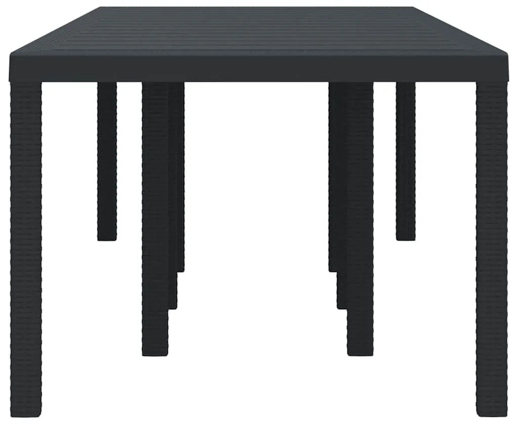 vidaXL Τραπέζι Κήπου Ανθρακί 250 x 100 x 73 εκ συνθετικό ρατάν