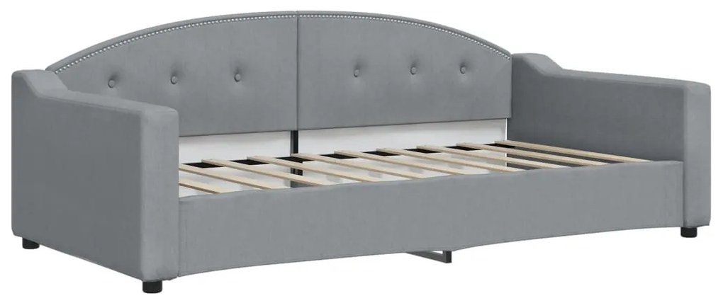 vidaXL Καναπές Κρεβάτι Συρόμενος Αν. Γκρι 90x190 εκ.Ύφασμα &amp; Συρτάρια