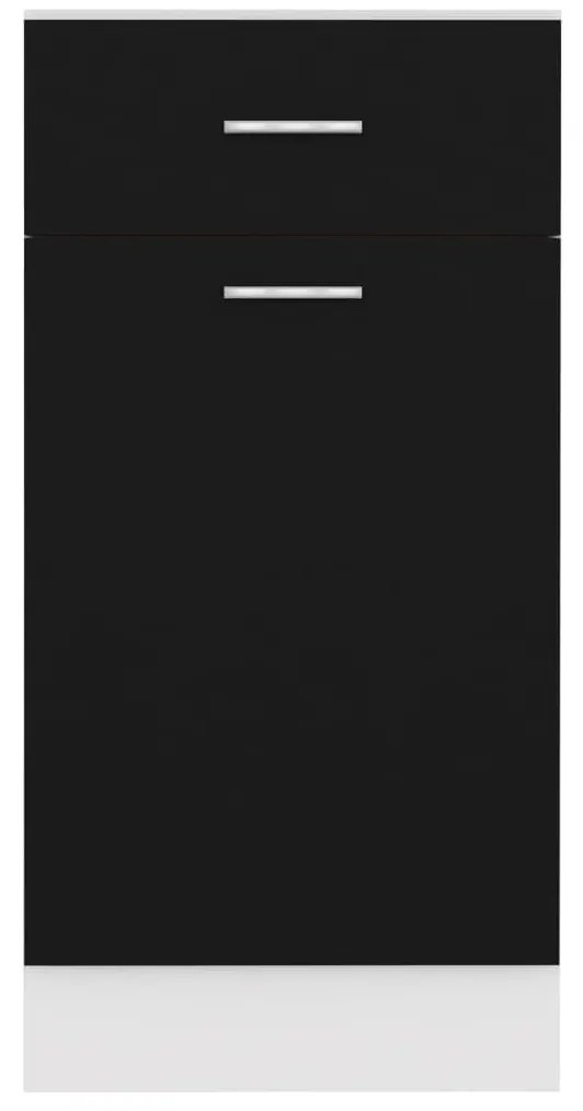 Ντουλάπι με Συρτάρι Μαύρο 40x46x81,5 εκ. Επεξ. Ξύλο - Μαύρο
