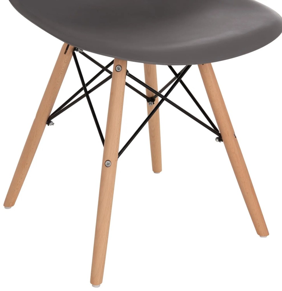 Καρέκλα C8460.10 με Ξύλινα πόδια και Twist PP Γκρί 46x50x82εκ. 4αδα 46x50x82 εκ.