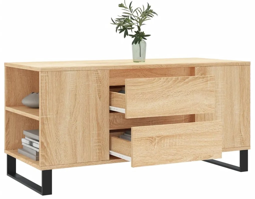 vidaXL Τραπεζάκι Σαλονιού Sonoma Δρυς 102x44,5x50 εκ. Επεξεργ. Ξύλο