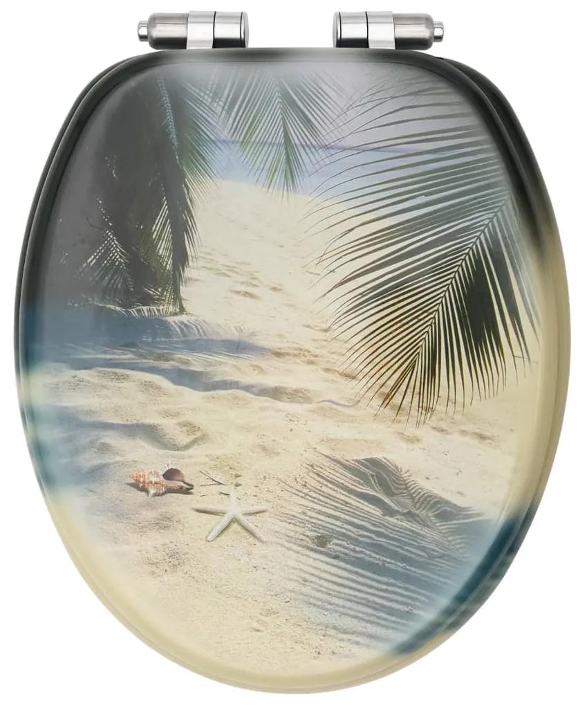 vidaXL Καλύμματα Λεκάνης με Soft Close 2 τεμ. Σχέδιο Παραλία MDF
