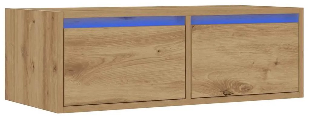 vidaXL Έπιπλο Τηλεόρασης με LED Τεχνίτης βελανιδιά 75x35,5x25 εκ.
