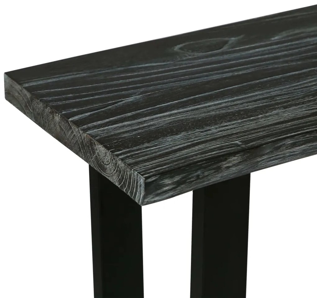 vidaXL Τραπέζι Κονσόλα Γκρι 110 x 35 x 75 εκ. από Μασίφ Ξύλο Mindi