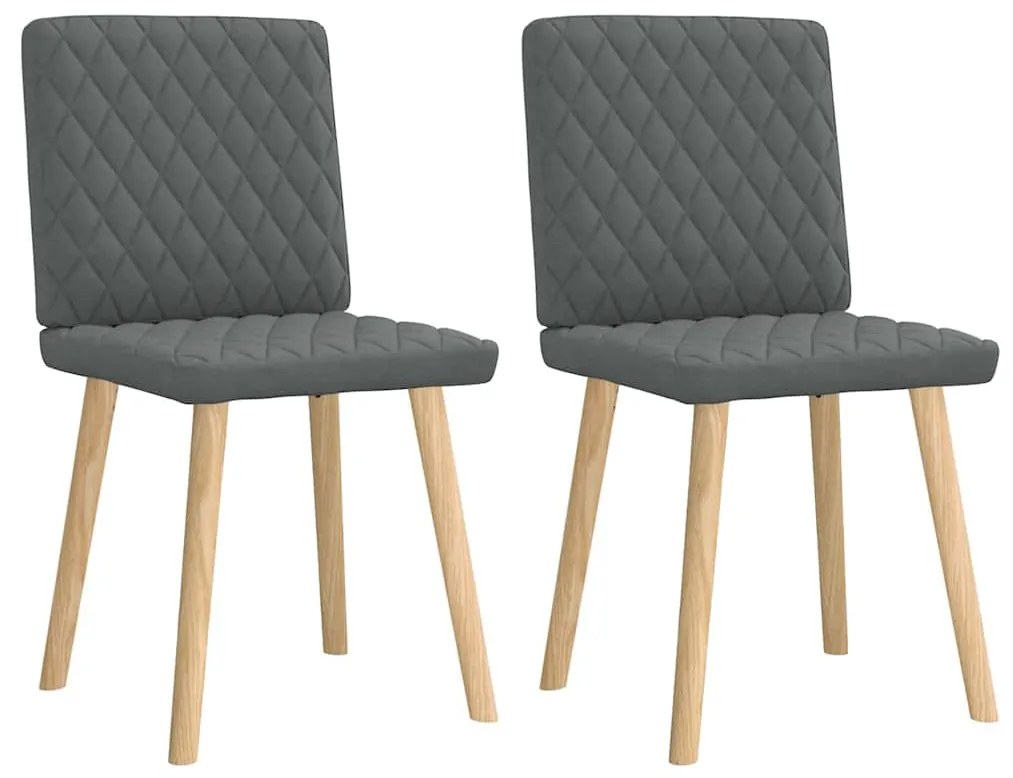 vidaXL Καρέκλες Τραπεζαρίας 2 τεμ Σκ. Γκρι Υφασμάτινες