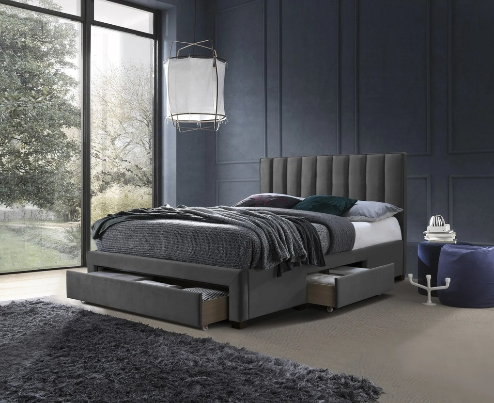 GRACE bed with drawers, color: grey DIOMMI-60-34265