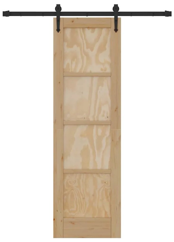 vidaXL Συρόμενη Πόρτα Καφέ 61 x 198.5 εκ. Μασίφ ξύλο πεύκου