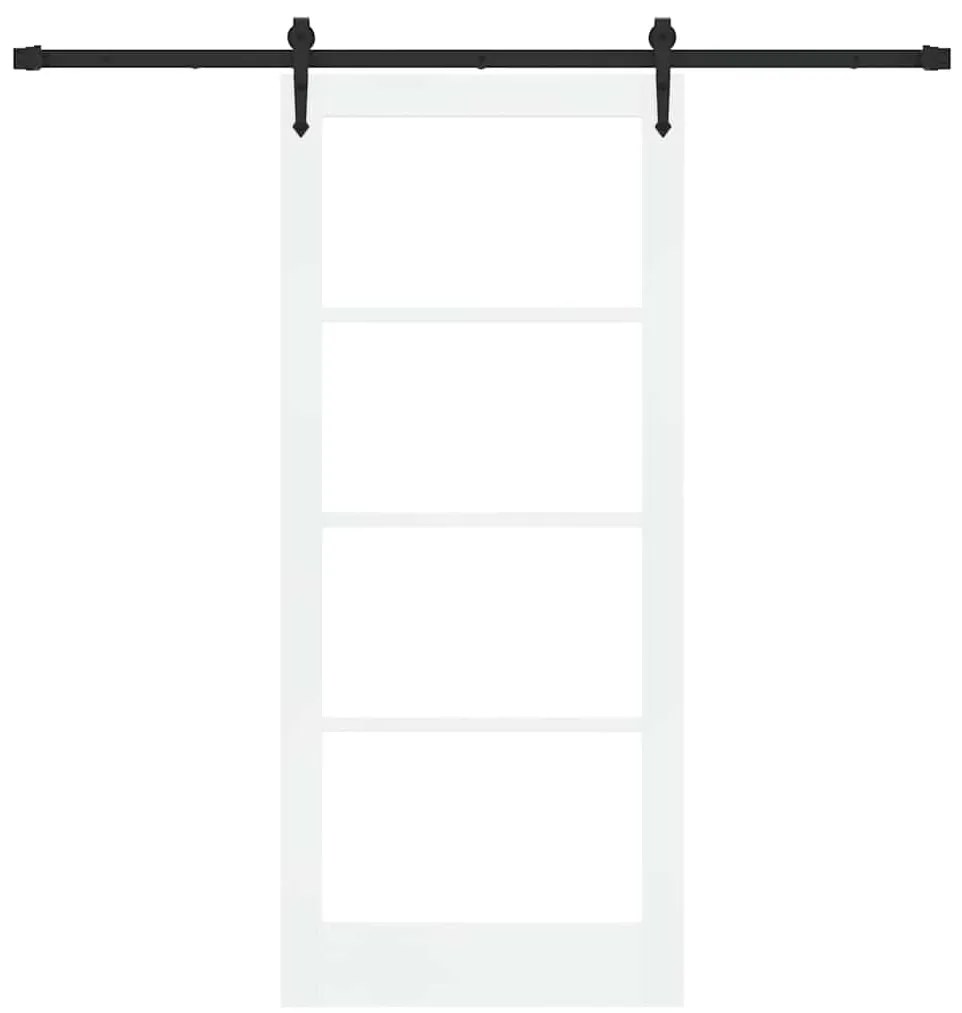 vidaXL Ολισθητή Πόρτα Λευκό 86 x 198.5 cm Ξύλο και μέταλλο