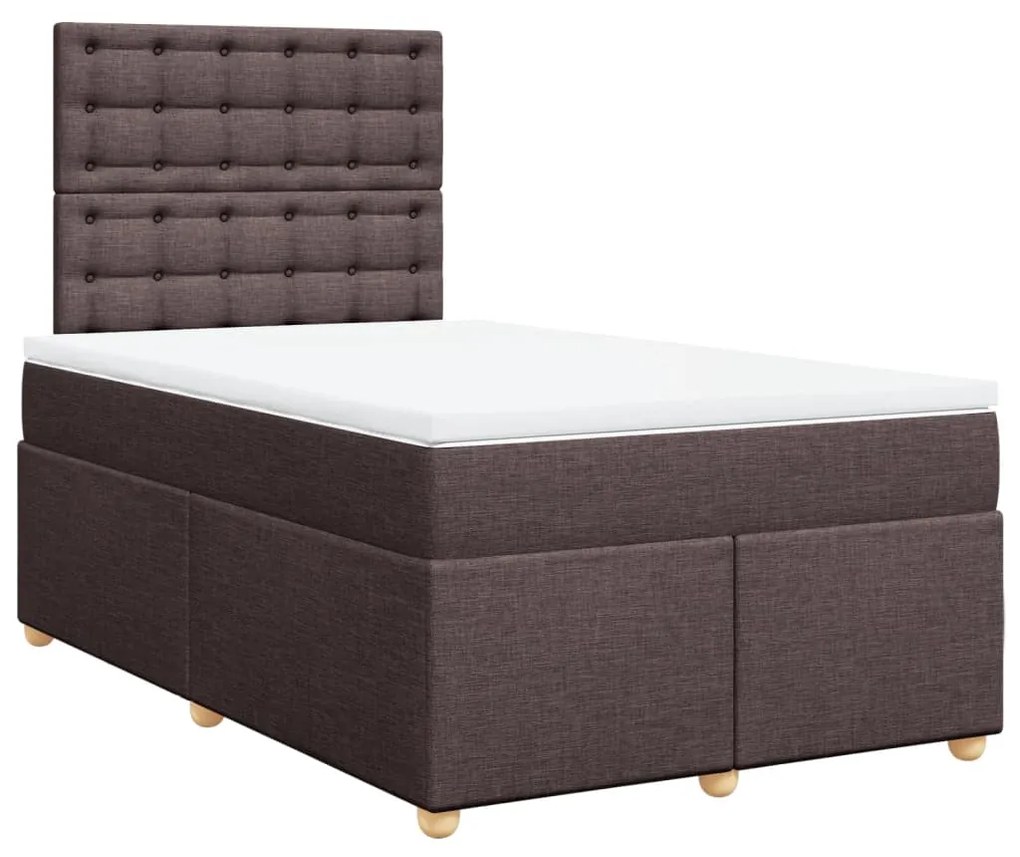 ΚΡΕΒΑΤΙ BOXSPRING ΜΕ ΣΤΡΩΜΑ ΣΚΟΥΡΟ ΚΑΦΕ 120X190 ΕΚ ΥΦΑΣΜΑΤΙΝΟ 3291236