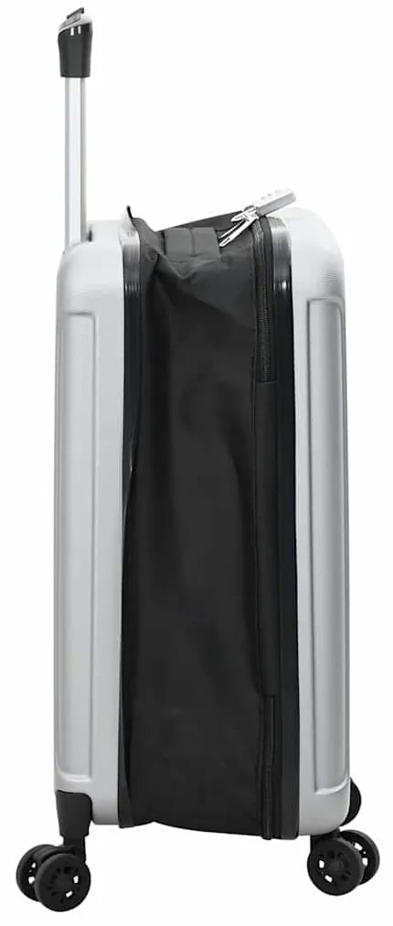 vidaXL Βαλίτσα με κλειδαριά Ασημί 34 x 23 x 55.5 εκ. ΑΒΣ Πλαστικό