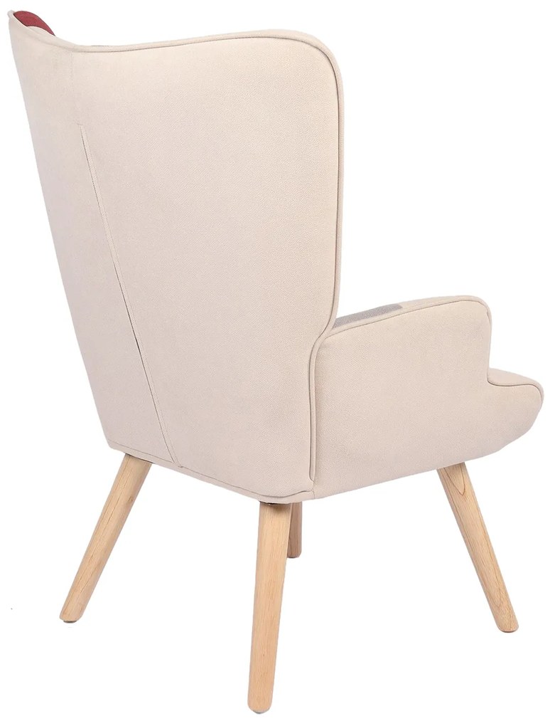 Πολυθρόνα ArteLibre BRIAR Μπορντό/Γκρι Patchwork Ύφασμα/Ξύλο 73x69x96cm
