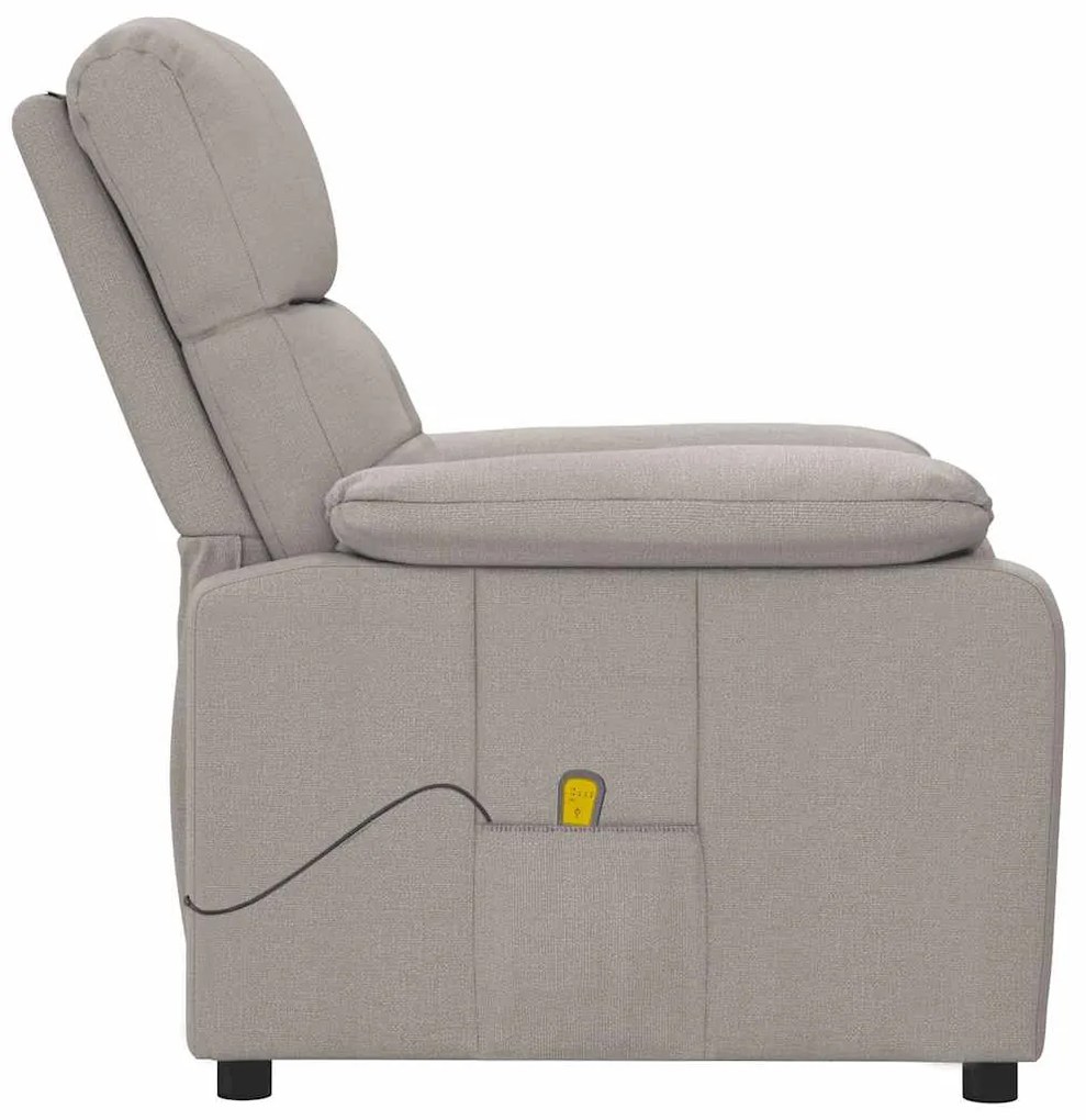 vidaXL Πολυθρόνα Μασάζ Taupe Υφασμάτινη