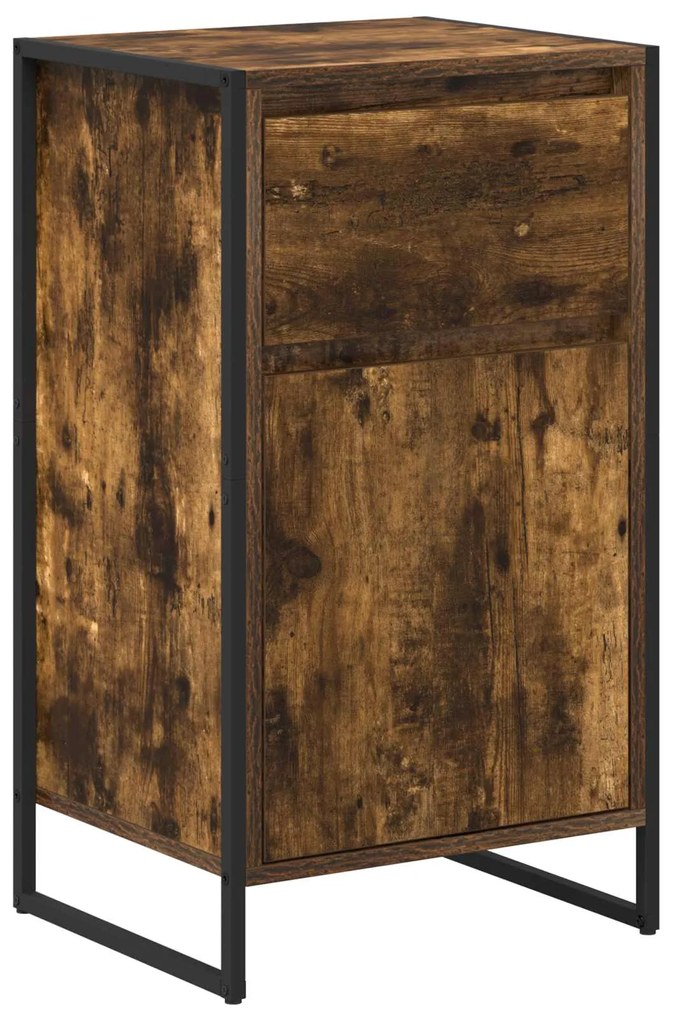 vidaXL Πλαϊνό γραφείο με συρτάρι Καπνιστό Δρύς 81 x 36 x 150.5 εκ.