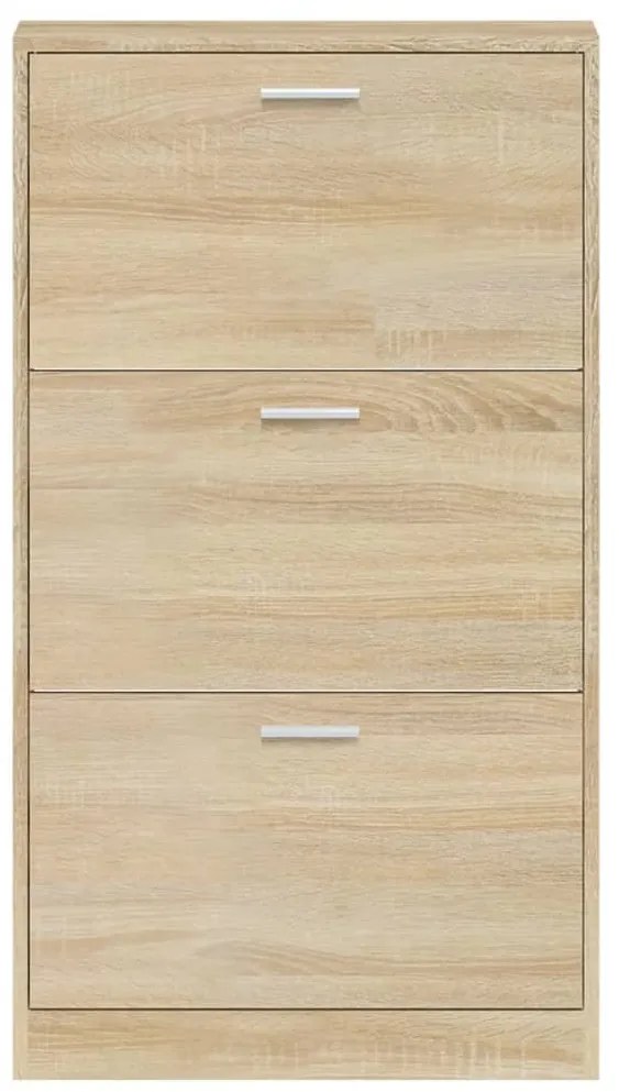 vidaXL Παπουτσοθήκη Χρώμα Δρυός 59x17x108 εκ. από Επεξεργασμένο Ξύλο