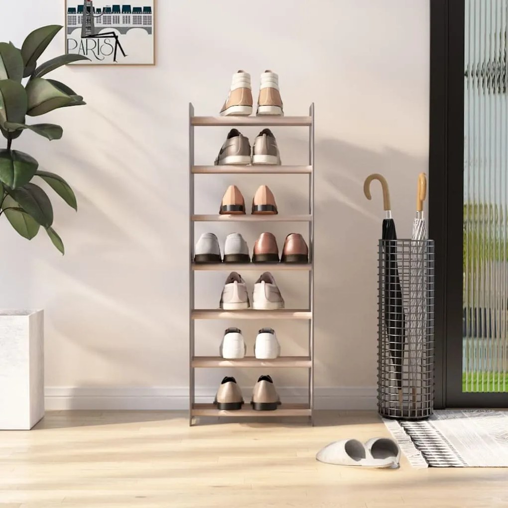 vidaXL Παπουτσοθήκη Γκρι 45 x 24 x 117 εκ. από Επεξεργασμένο Ξύλο