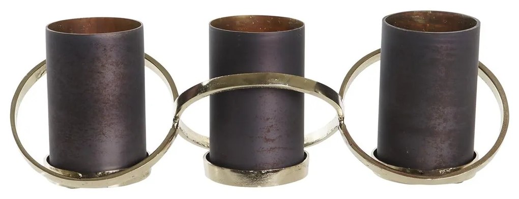 Κηροπήγιο DKD Home Decor Κρυστάλλινο Αλουμίνιο (20 x 7 x 6 cm) (52 x 15 x 16,5 cm)