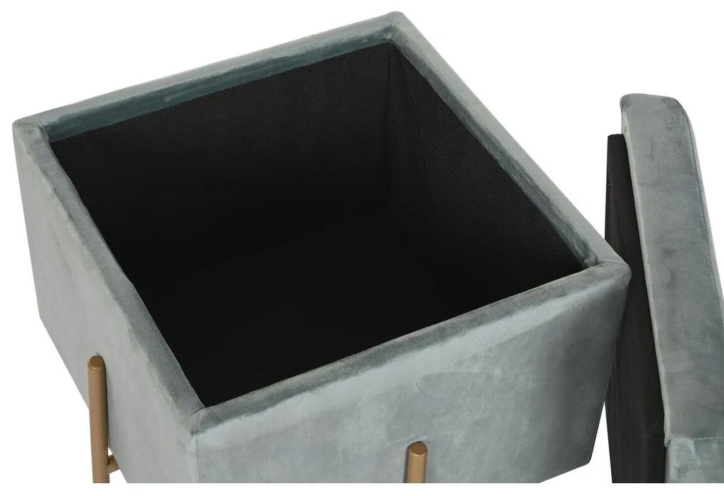 Υποπόδια DKD Home Decor Μέταλλο Τυρκουάζ πολυεστέρας (45 x 45 x 45 cm)