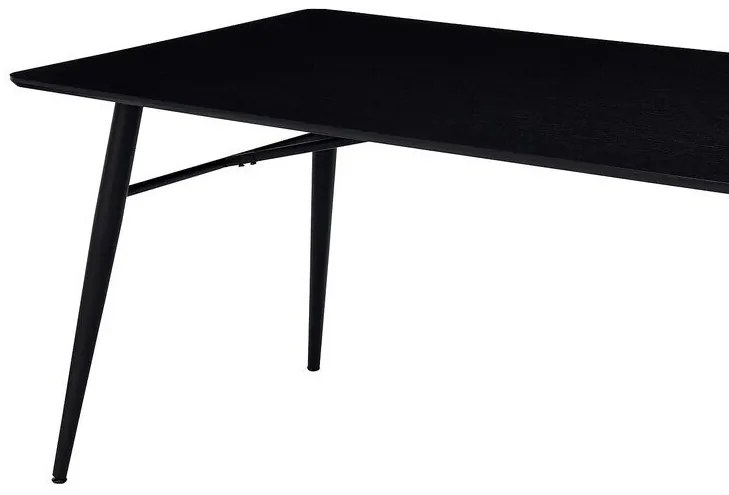 Τραπέζι Riverton 645, Μαύρο, 76x90x200cm, Ινοσανίδες μέσης πυκνότητας, Μέταλλο