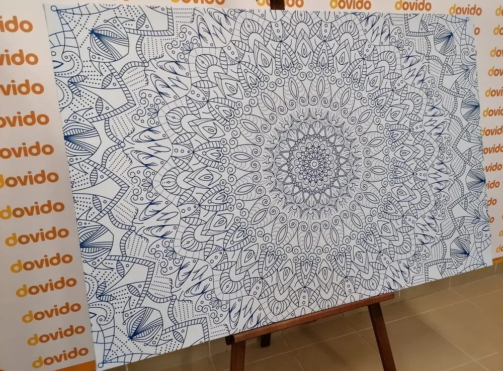 Εικόνα λεπτομερή διακοσμητική Mandala σε μπλε - 90x60