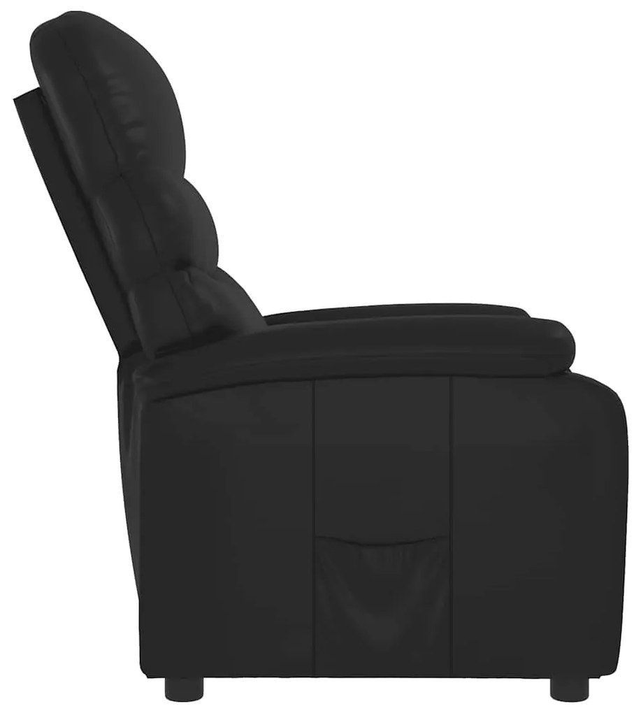 vidaXL Πολυθρόνα Ανακλινόμενη Μαύρη από Συνθετικό Δέρμα