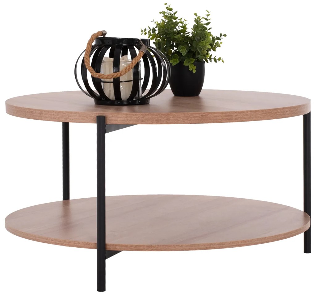 ΤΡΑΠΕΖΙ ΣΑΛΟΝΙΟΥ MATTEO 2 ΕΠΙΠΕΔΩΝ ΣΤΡΟΓΓΥΛΟ HM8753.11 Φ75x40,5Yεκ