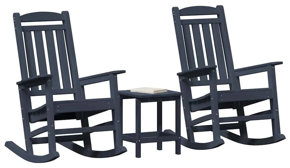 vidaXL Κουνιστή Καρέκλα Κήπου 3 pcs Ναυτικό μπλε 38 x 38 x 46cm