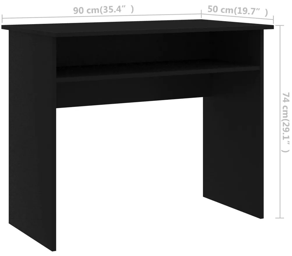 Γραφείο Μαύρο 90 x 50 x 74 εκ. από Επεξ. Ξύλο 801171