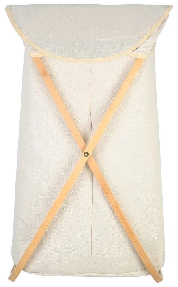 Estia 02-18627 Essentials Καλάθι Απλύτων Bamboo Πτυσσόμενο 40x40x70cm, Μπεζ