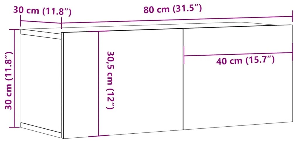 ΕΠΙΤΟΙΧΟ ΝΤΟΥΛΑΠΙ ΤΗΛΕΟΡΑΣΗΣ ΠΑΛΙΟ ΞΥΛΟ 80X30X30 CM 856016