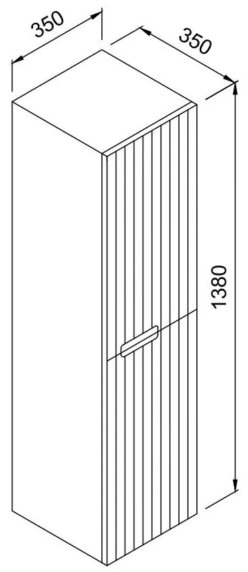 Στήλη μπάνιου κρεμαστή ENZA 35 Ανθρακί 35x35x138 εκ. 35x35x138 εκ.