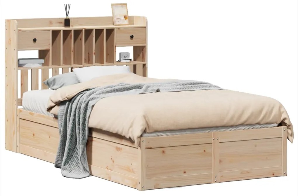 vidaXL Σκελετός Κρεβατιού Χωρίς Στρώμα 135x190 εκ Μασίφ Ξύλο Πεύκου