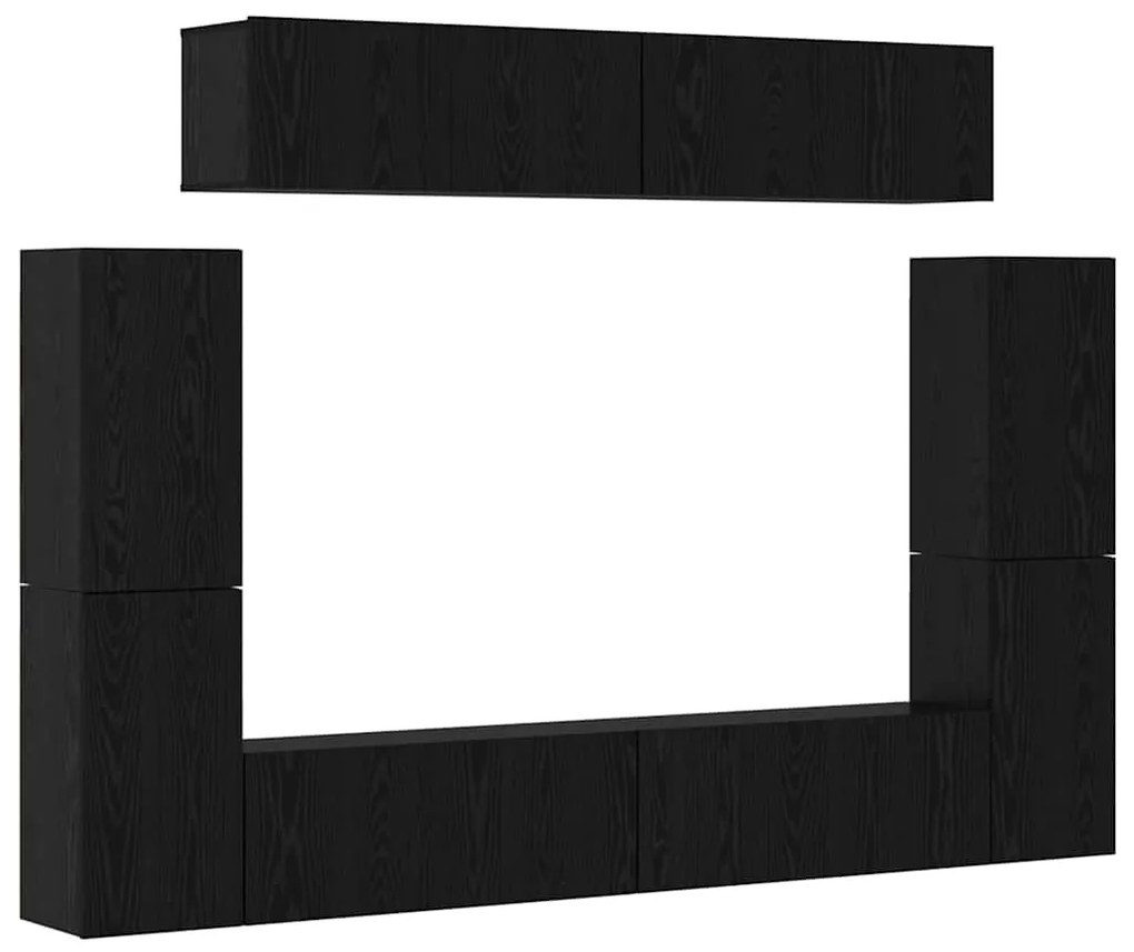 vidaXL Σετ επίπλου τηλεόρασης 8 pcs Μαύρη δρυς 80 x 30 x 30.5 εκ