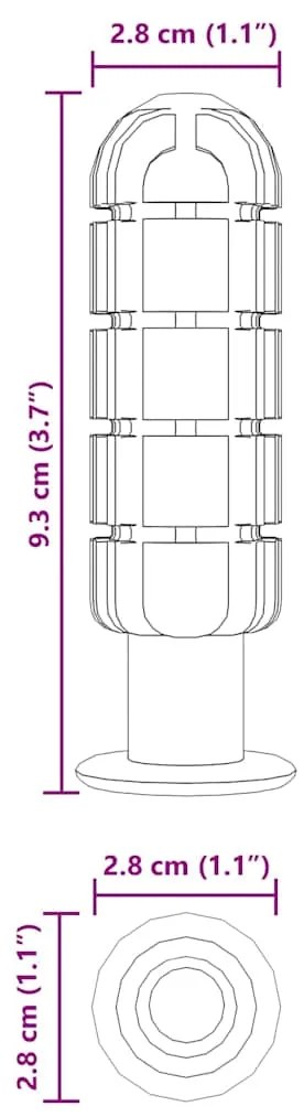 vidaXL Λαβές Ποδοσφαιρικού Τραπέζι 10 pcs Μαύρο 2,8 x 2,8 x 9,3 εκ.