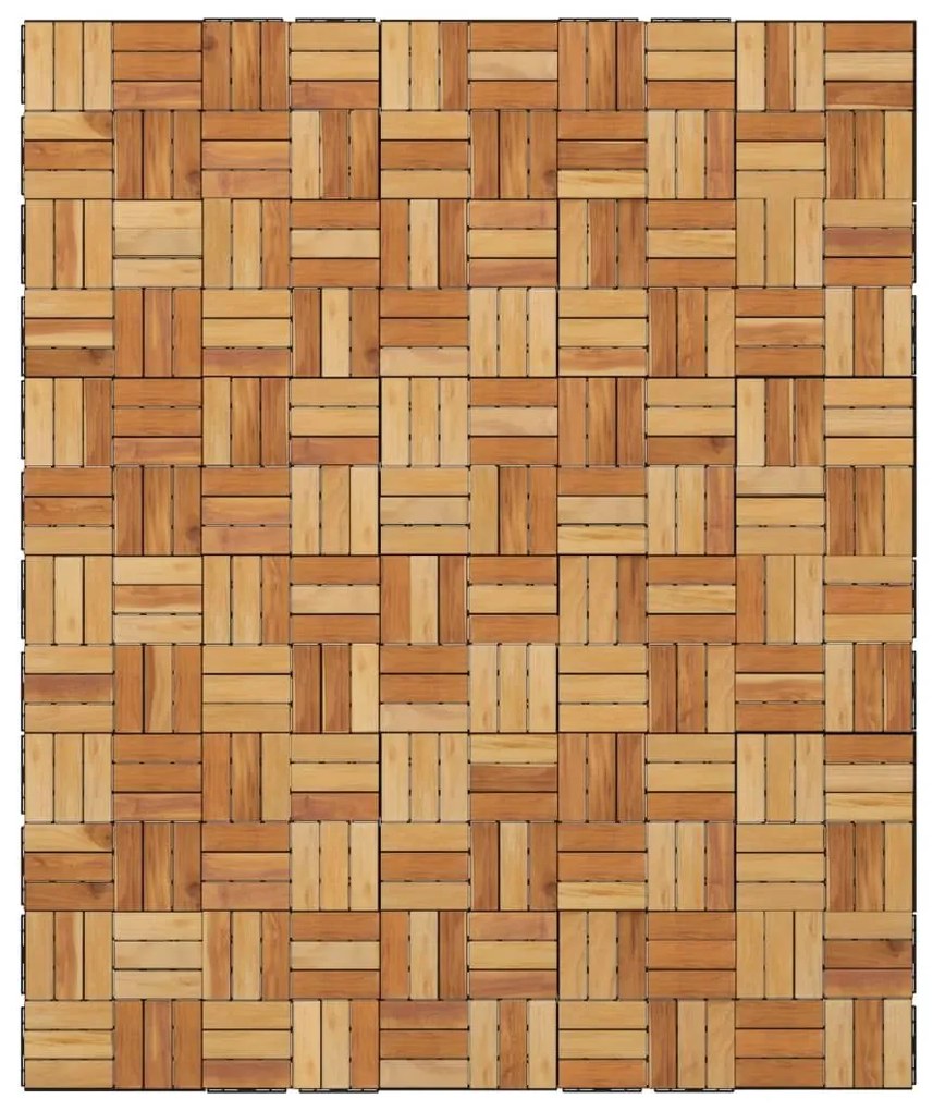 Πλακάκια Deck 30 τεμ. 30 x 30 εκ. από Μασίφ Ξύλο Teak - Καφέ