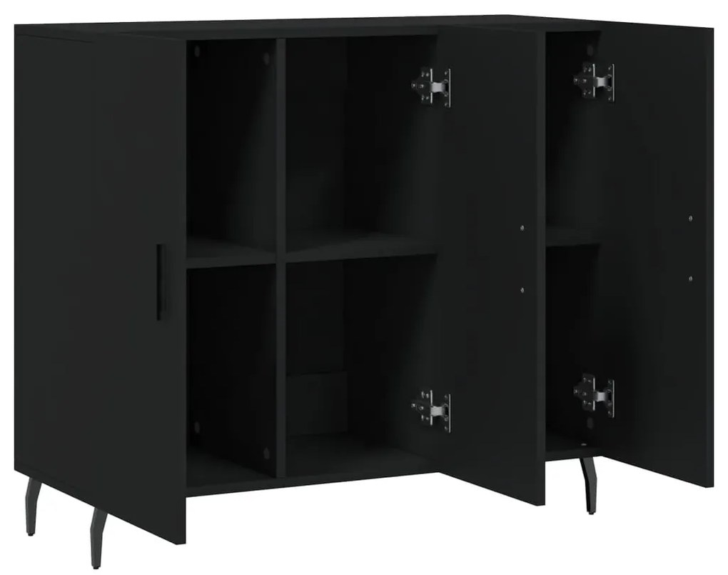 vidaXL Ντουλάπι Μαύρο 90 x 34 x 80 εκ. από Επεξεργασμένο Ξύλο