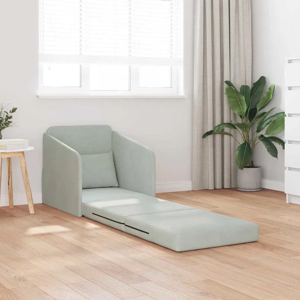 vidaXL Κρεβάτι καναπές Ανοιχτό γκρι 65 x 80 x 83 εκ. Βελούδο