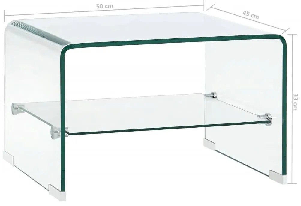 vidaXL Τραπεζάκι Σαλονιού Διάφανο 50 x 45 x 33 εκ. από Ψημένο Γυαλί