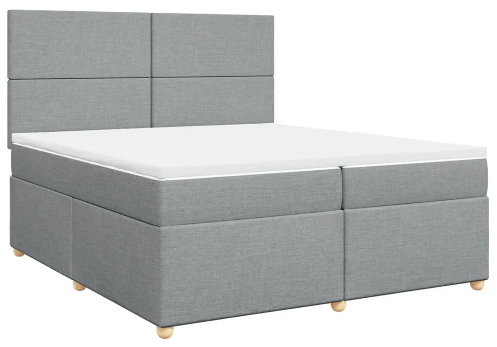 ΚΡΕΒΑΤΙ BOXSPRING ΜΕ ΣΤΡΩΜΑ ΑΝΟΙΧΤΟ ΓΚΡΙ 200X200 ΕΚ. ΥΦΑΣΜΑΤΙΝΟ 3291380