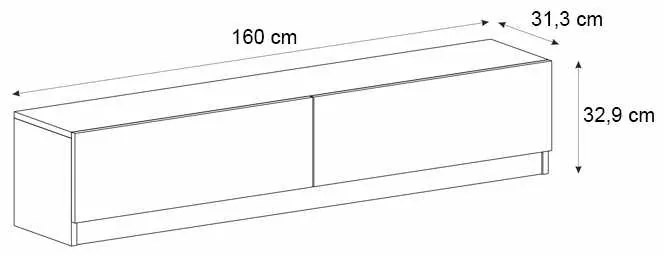 Έπιπλο τηλεόρασης Ahenk Megapap χρώμα καρυδί 160x31,3x32,9εκ.